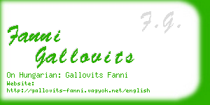 fanni gallovits business card